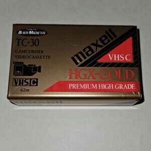 Maxell TC-30 Camcorder Videocassette VHS C HGX-GOLD High Grade FACTORY SEALED